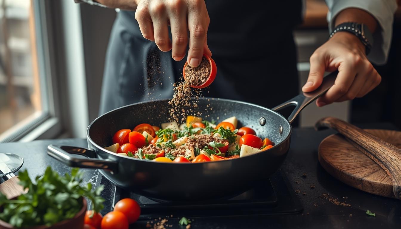Seasonal meal prepared in a home kitchen